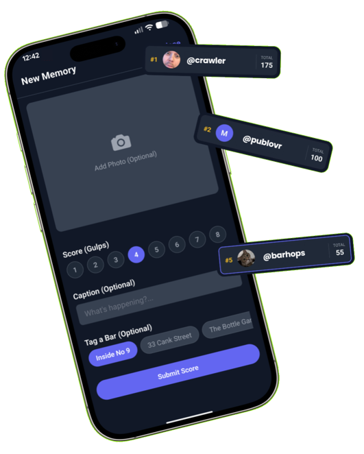 Barhops home screen